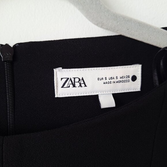 ZARA Godet Mini Dress ZW Collection - Black - Picture 5 of 10
